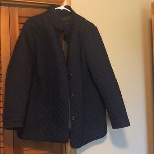 Lands’ End Quilted Jacket in navy. 1X (16w-18w)